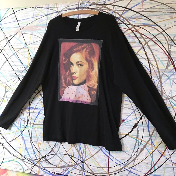 Bella Canvas Other - Sz 2XL Lauren Bacall long sleeve tee black cotton